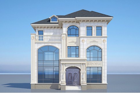 帶挑空客廳和大露臺(tái)的三層簡歐美墅，布局實(shí)用，造價(jià)經(jīng)濟(jì)