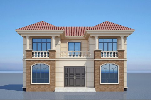 二層歐式風(fēng)格別墅，小巧實(shí)用，布局舒適，建一棟倍有面子