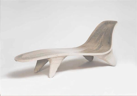 用3D混凝土打印出来的椅子