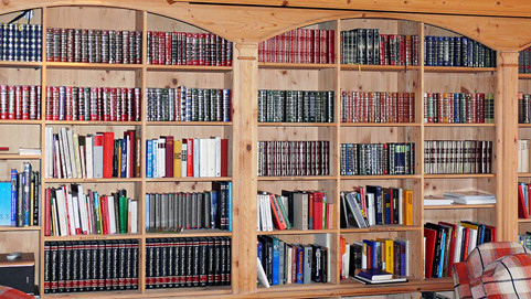 别墅里的书架墙