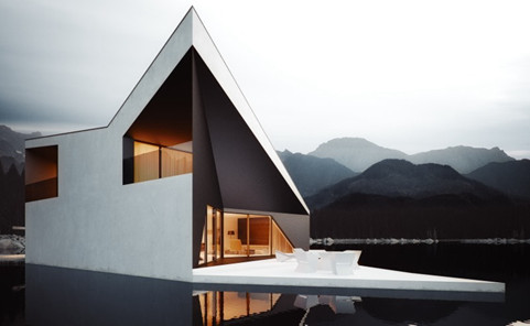 方尖屋顶的别墅设计