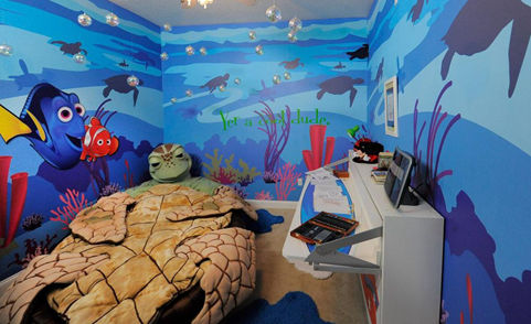 以海底世界为设计元素的儿童房