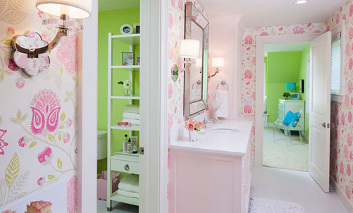 可爱粉色系淋浴空间图片
