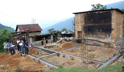 正在施工中的农村自建房