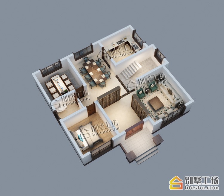 别墅室内3D平面图