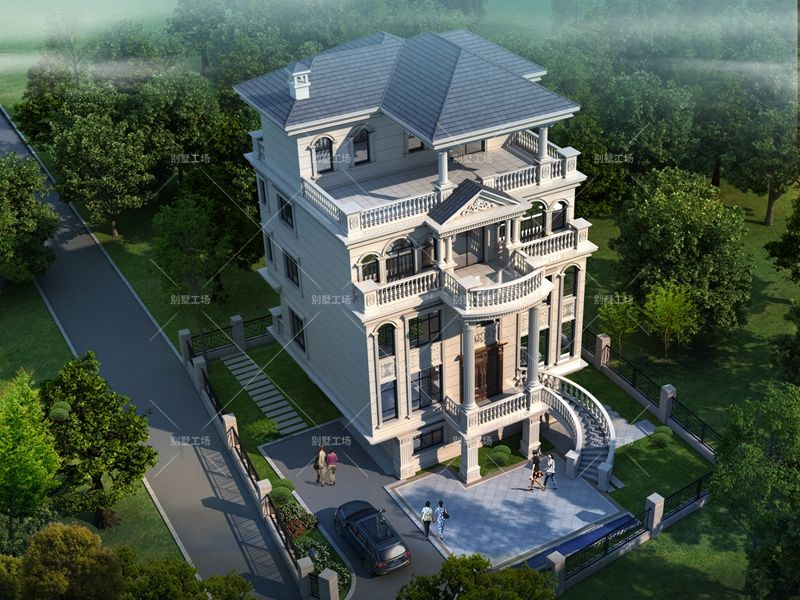 五层法式别墅设计架空层室外梯小占地同样宏伟大气