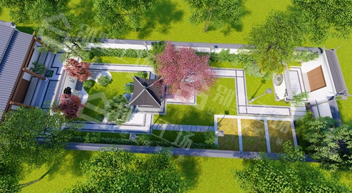 新中式别墅庭院设计2