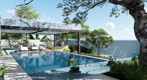 三款带泳池的别墅设计效果图4