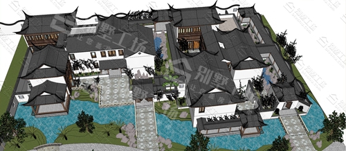 豪华两层苏式别墅户型设计图片介绍，苏州园林般的居住体验3