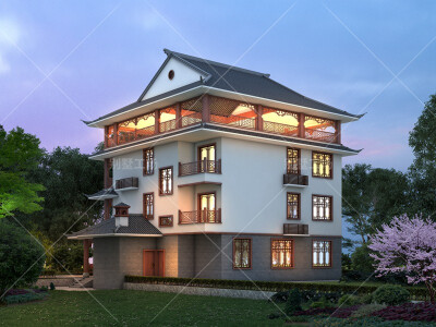 中式别墅设计-效果图及平面图大全