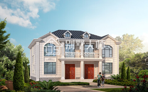 两兄弟别墅双拼别墅图,占地210平造价经济,室内布局实用