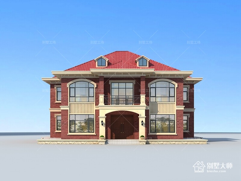 18x12米農(nóng)村別墅圖片，磚紅色外墻超典雅