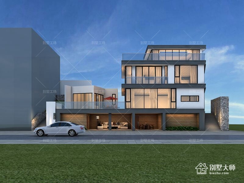 現代風四層別墅設計，多平臺大底層設計