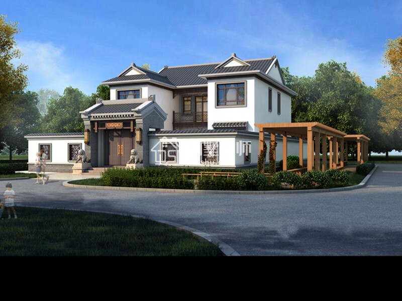 爸媽都喜歡的二層三合院自建別墅，古色古香