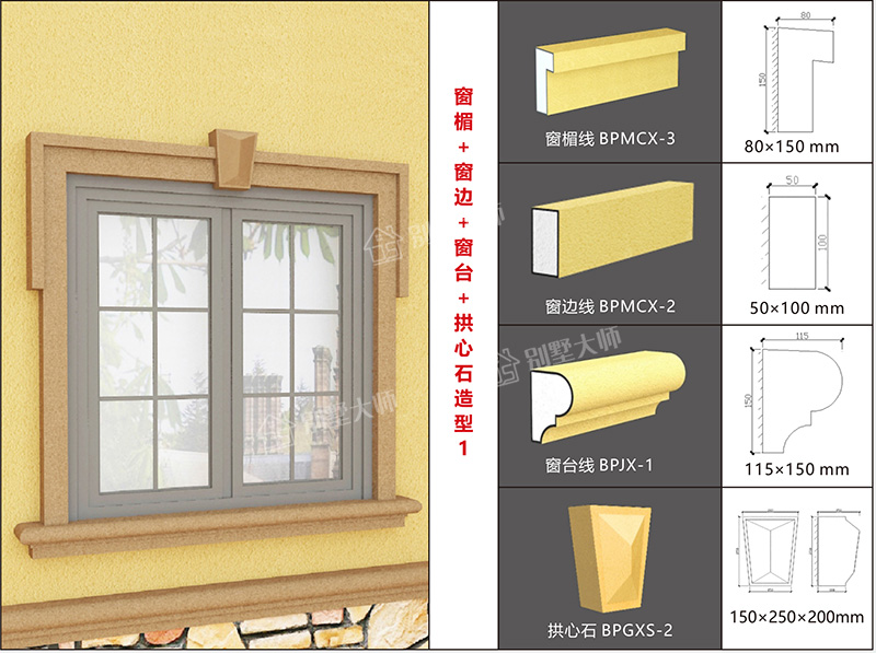 別墅外墻eps線條 農村自建房裝飾材料 窗邊裝飾線條